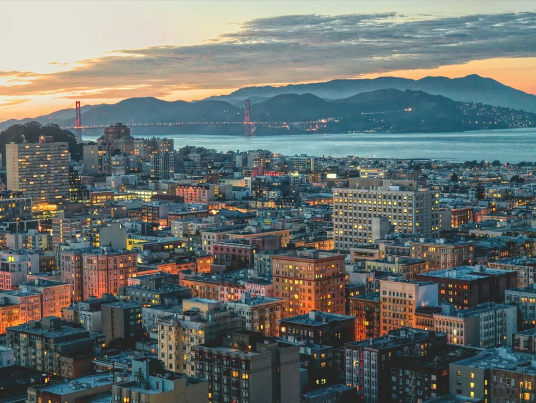 city at dusk